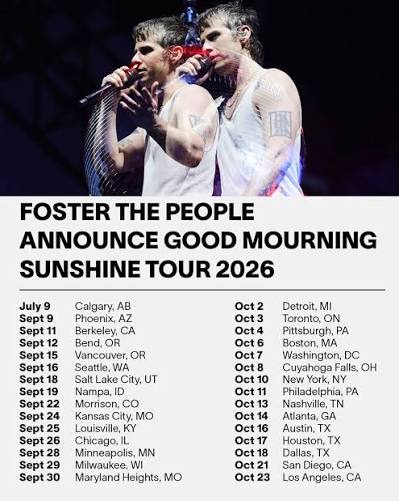 Foster The People concert tour poster 2026